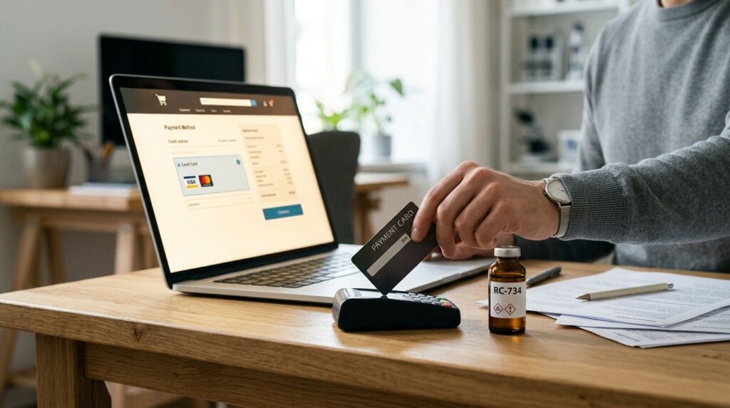 Can research chemicals be paid for with a credit card?
